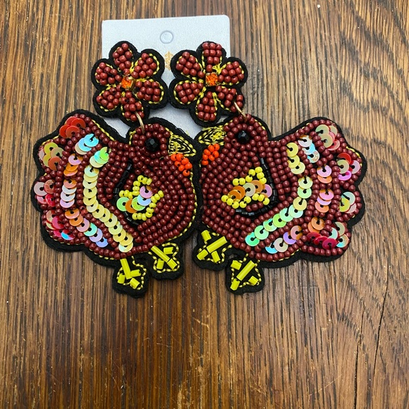 Jane Marie Jewelry - Colorful Beaded Turkey Earrings